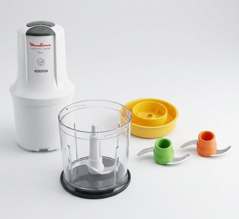 Hachoir Moulinex Mini Multi-moulinette 6 en 1 – 500 W Blanc