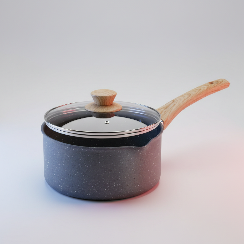 Tefal NATURAL FORCE gris moucheté casserole 18 cm/2,1L
