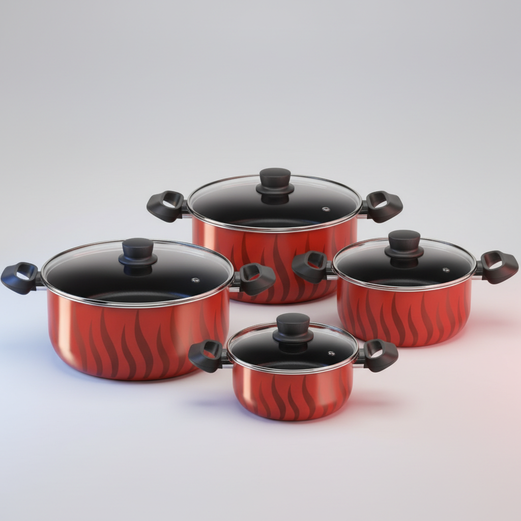 TEFAL Tempo Flamme 8 pc set stewpots 18/22/26/30 cm