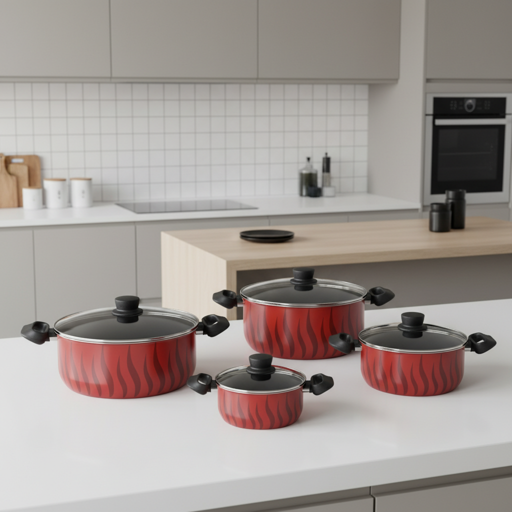 TEFAL Tempo Flamme 8 pc set stewpots 18/22/26/30 cm