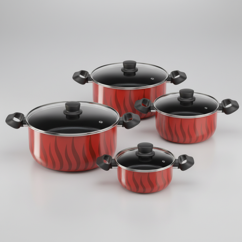 TEFAL Tempo Flamme 8 pc set stewpots 18/22/26/30 cm