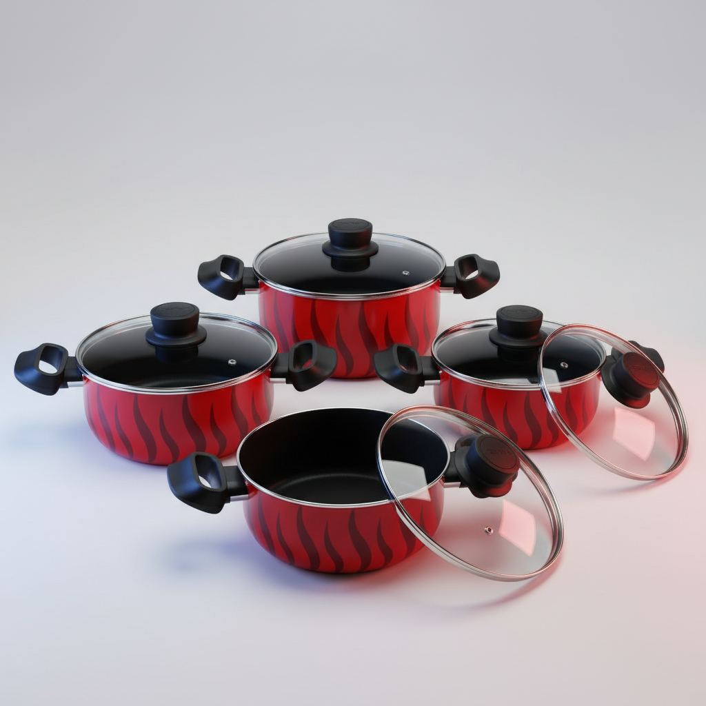 TEFAL Tempo Flamme 8 pc set stewpots 18/22/26/30 cm