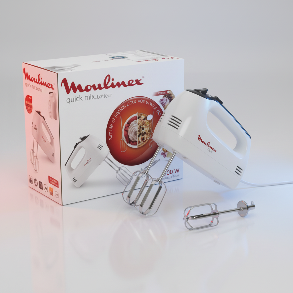 Batteur Moulinex Quick Mix 300W - 5 speed + boost, SS