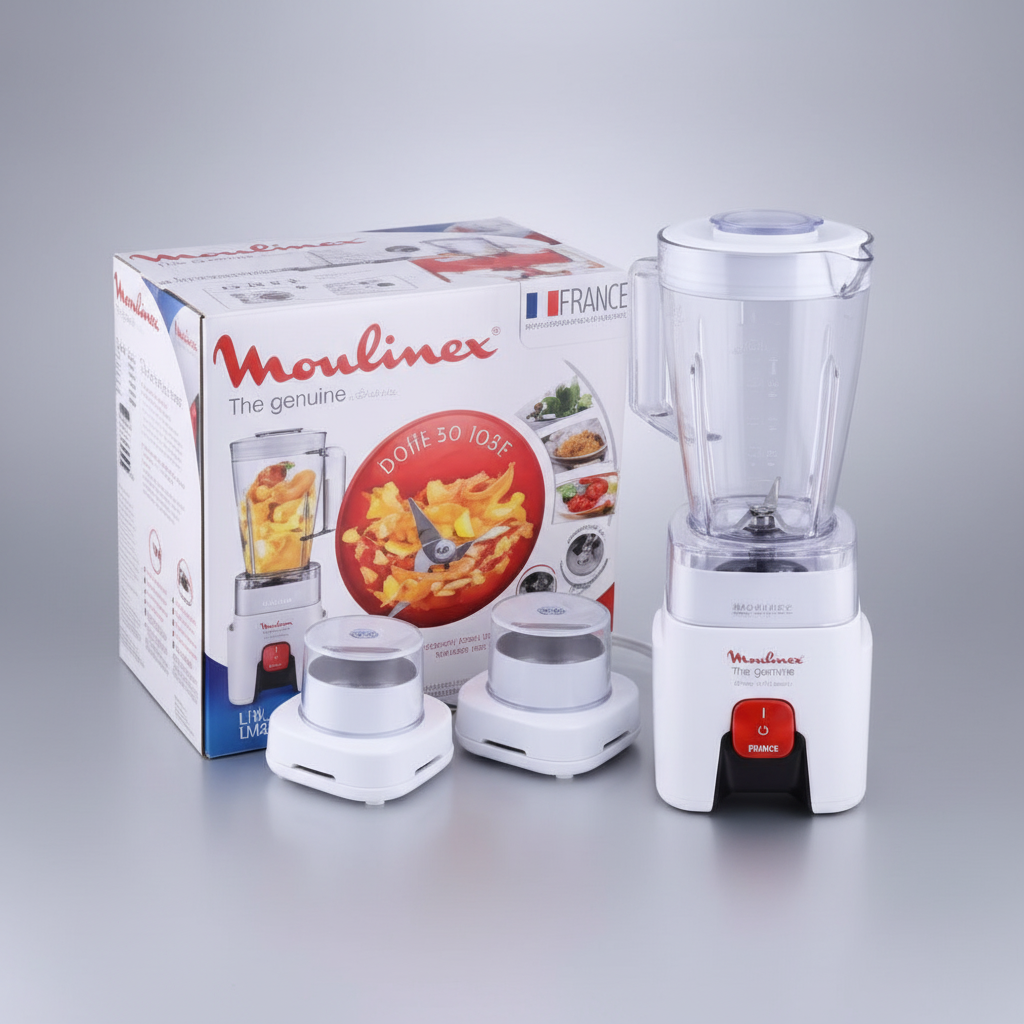 Blender Moulinex THE GENUINE 500W + 2 Moulins à Café - Blanc